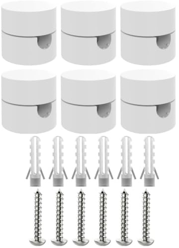 OASHISU 6 x Decentratore da Soffitto per Cavi Elettrici plastica ABS BIANCO | Decentratore a Soffitto, Decentratore Lampadario, Gancio da Soffitto o Parete, Decentratore Cavo Elettrico, Fermacavo