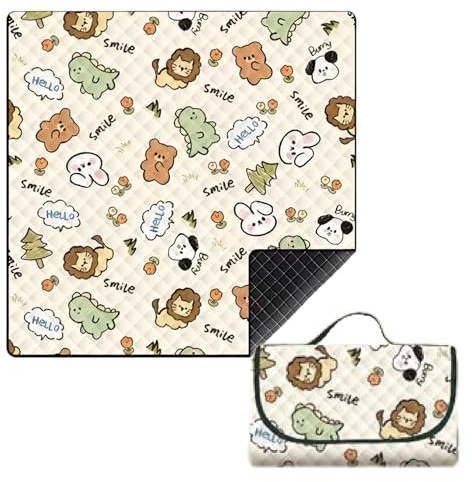 Couverture de pique-nique imperméable extra large - Couverture de camping - XXXL - Isolée - Facile à plier - Lavable - Pour les vacances en famille, l'extérieur, le camping, la plage (style 3, 200 x