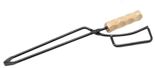 Pinzas Horno Leña Pinza de fuego for carbón, pinzas de Metal de madera for barbacoa, pinzas de fuego resistentes al calor, pinza for recoger carbón, abrazadera for chimenea de pícnic al aire libre