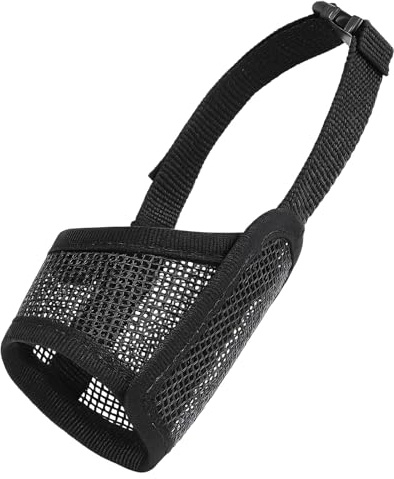 Muselière pour Chien Muselière Souple Réglable avec Sangles Velcro Museliere Anti Aboiement Morsure pour Petits et Moyens Chiens Jack Russell Terrier Corgi Shiba Inu (Noir,16-20cm)