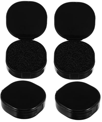 Beaupretty Makeup Brush Cleaning Boxes for Effective Cosmetic and Pigment Removal 4pcs Plastic Black round Sponge for Home Use by Women