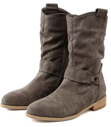 2026 Botines Mujer Invierno Tacón Alto Cremallera Outwear Moda Clásica Negro Botines Nuevos Tacón Grueso Malla Transpirable Fresco Botas, gris oscuro, 43 EU