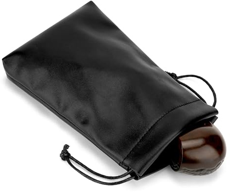 Linkidea Leather Pipe Pouch Travel Smoking Accessories Bag, Portable Tobacco Storage Organizer Case, Gift for Pipe Smoker (Black)