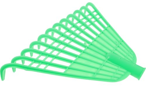 DIYEAH Râteau De Jardin Robuste en Plastique Vert, Grand Modèle Multifonction pour Feuilles Et Gazon, Outil Léger Adapté Au Jardinage Extérieur, pour Usage Prolongé