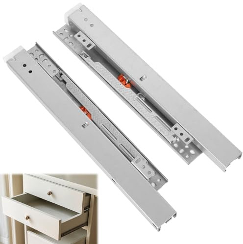 Unterflurführungen Bodenmontage Schubladenschienen, 1 Paar 70CM Schubladenauszüge Auszugsschienen Bodenmontage, Schubladenschiene Teleskopschienen, Vollauszug Softclose, Schubladen Schienensystem