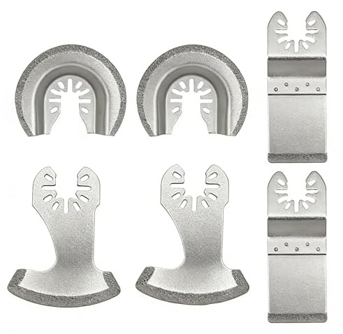 6 Pcs Oscillating Multitool Grout Removal - Diamond Multi Tool Blades | Masonry Multi Tool Blade to Remove Grout Plaster Mortar Cutting Grinding Shaping and Tile Cutting