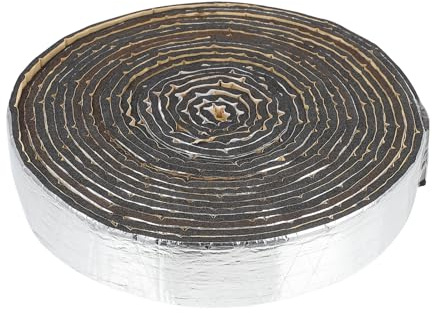PRETYZOOM Tapis D'isolation Phonique et Thermique en Coton Aluminium 5 Mm Épaisseur 0,05 X 10 M pour Isolation Moteur et Canalisation, Panneau Insonorisant Auto, Bruit, Protection Chaleur