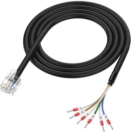 XMSJSIY RJ11 till 6 stift bar kabel ände telefonkabel – 1 m (3,28 fot)
