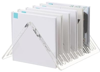 CD-rack Skivställ i klar akryl, skrivbordsorganisator for CD-skivor med boktidningar