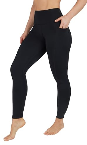 90 Degree By Reflex High Waist Fleece Lined Leggings with Side Pocket - Yoga Pants - Black with Pocket - Medium