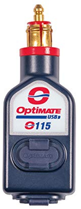 Optimate USB O-115,3300 mA witterungsbeständiges DUAL USB-Ladegerät mit Zwei Ausgängen, mit Motorrad-Stecker (passend für BWM Triumph, Ducati Multistrada,...)