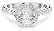 Swarovski Una Angelic Kollektion Ring, Rundschliff, Weiß, Silberfarbenes Finish
