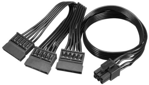 lilila-ree Cable adaptador de alimentación de disco duro SATA hembra de 6 pines a 3 x 15 pines para fuente de alimentación modular Seasonic Antec de 20 pulgadas