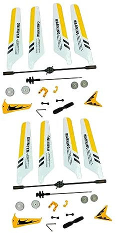 Gadpiparty 2pcs Spare Parts Full Set Replacement Accessories for Rc Helicopter Yellow Rotor Blade Single Fan Blade