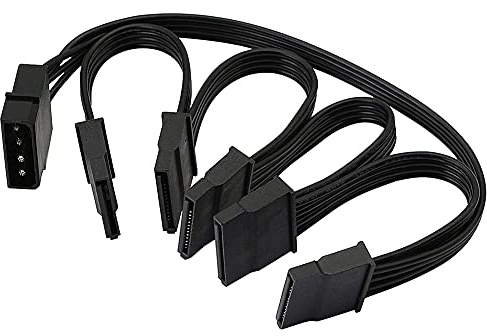 TsoLay 4 Broches IDE 1 à 5 15 Broches Câble RéPartiteur d'alimentation de Disque Dur pour Bricolage Disque Dur PC Sever 18AWG Puissance