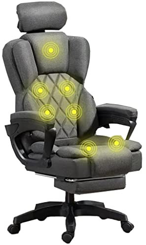 Beheizter Chefsessel mit Massagefunktion, ergonomischer Drehstuhl mit Fußstütze, Lendenkissen, ultimativer Komfort und Unterstützung