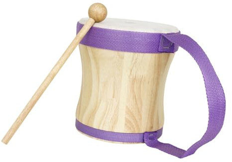 ifundom Handtrommel Bongotrommel Holz Mit Schaffell Schlaginstrument Mit Schlägel Für Kinder Und Erwachsene Hölzernes Rhythmusinstrument Für Musikunterricht Und Frühförderung