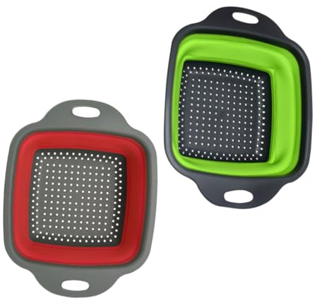 HOLIDYOYO Cestello Scolapiatti Pieghevole 2 Pezzi in Pp, per Verdure e Frutta, Scarico Rapido, Uso Domestico in Cucina