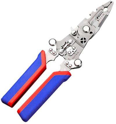 Pinzas De Cable, Herramientas Plegables Para Electricista | Herramienta de Crimpado de Alambres | Para Cableado Automotriz, Herrajes, Fábrica, Garaje, Taller, Industrial, Aficionados,