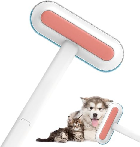 Herramienta de depilación para animales | Removedor de pelusa lavable de mango largo para perros y gatos - Limpiador de pelusa reutilizable como peine para alfombras para tapicería, muebles, ropa