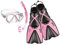 Mares Aquazone Set X-One Pirate, Set bestehend aus Maske, Schnorchel und Flossen für Kinder/Jugendliche, Unisex, Pink, S