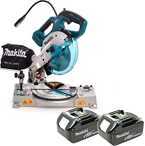 Makita DLS600 18V LXT Cordless Brushless Mitre Saw 165mm with 2 x 3Ah Batteries