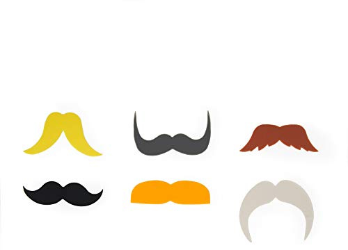 Legami - Set mit 6 Glasmarkierern, wiederverwendbar, niedlich, funktional, 4 x 3,4 cm, Moustaches
