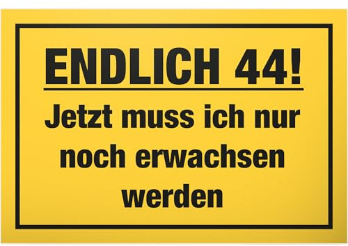 DankeDir! Vierundvierzig - 30 x 20 cm Schild - Geburtstagsdeko Partydeko Geburtstagskarte Geschenkidee - Männer & Frauen 44 Jahre 44. Geburtstag 44er Geschenk Geburtstagsgeschenk