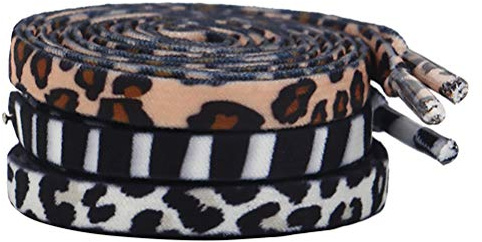 PRETYZOOM 3 Pairs Animal Shoe Laces Leopard Cow Zebra Thick Fat Shoelaces Elastic Shoes Rope Sneakers Boots Shoelaces Replacements