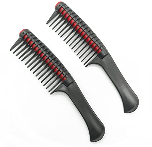 Detangling Comb with Roller 2 Pack Hair Highlight Combs Integrated Comb Coloring Comb Heat Resistant Wide Tooth Comb Anti Splicing Brush Combs Professional for Salons Hairdressing Barber DIY