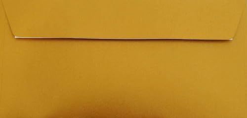 DIN Lang -11 x 22 cm - 25 Brief-Umschläge Gold Metallic - 120 g/m² - die Umschläge sind eingeschweißt - haftklebung - Kuvert ohne Fenster