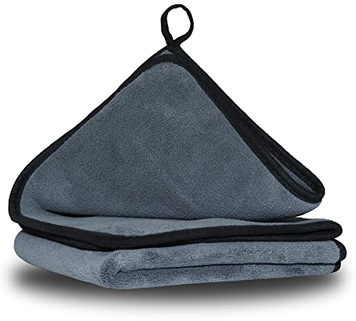 ASEADO® 2X Mikrofasertuch 800GSM - Poliertücher für Auto, Fahrrad & Motorrad - Kratzfreie Lackschonende Trockentücher - 40 x 40 cm