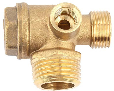20 * 16 * 10mm 3-Wege Rückschlagventil, Vollmessing Drei-Wege Luftkompressor Rückschlagventil Anschlüsse 20x16x10mm Innendraht Unidirektionales Ventil Connect Rohrverschraubungen