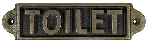 Türschild TOILET Gusseisen Bronze-Optik WC Toilettenschild Vintage Antik-Stil
