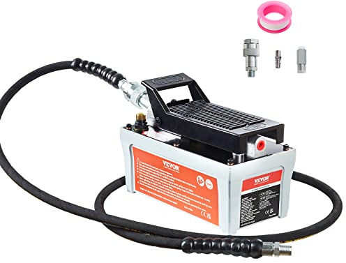 VEVOR 700 bar Lufthydraulische Pumpe 1,6L Hydraulikpumpe 0,8L/min (ohne Last) 0,16L/min (Belastung) Hydraulische Fußpumpe mit 2m Schlauch Luft Fußpumpe Autoreparatur Öltakelage Maschinenwartung