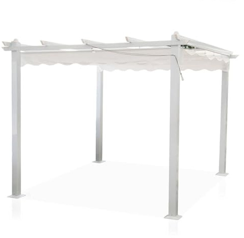 Decorspace Telo di ricambio per gazebo Astoria copertura in poliestere pergolato moderno 3 x 4 mt Bianco