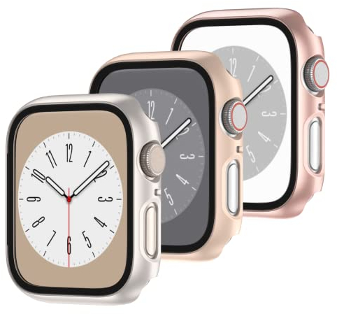 YJLink 3 Stück Schutzhülle für 42mm Apple Watch Series 3/2/1 Gehäuse, iWatch Hard PC Hülle Mit Glas Displayschutz,Schutzfolie Gesamtblasenfreie für iWatch S3 S2 S1 Zubehör 42mm