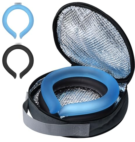 2 anillos enfriadores de cuello, con bolsa aislante, tubo de enfriamiento para cuello y hombro para clima cálido, collar de hielo para trabajadores al aire libre, deportes. Envolturas frescas
