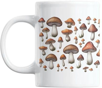 Gift Island Tasse champignon – Tasse à thé champignon pour homme et femme – Thème automne et automne – Décoration mignonne – Tasse à café et à thé de 350 ml