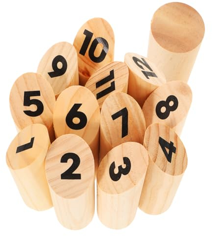 VANZACK Holz Wurfspiel Set Nummeriert Blöcke Wurfspielzeug Interaktives Spiel Für Draußen Partyspiel Karnevalsspiel Outdoor Spielzeug Für Garten Camping Strand Reisen