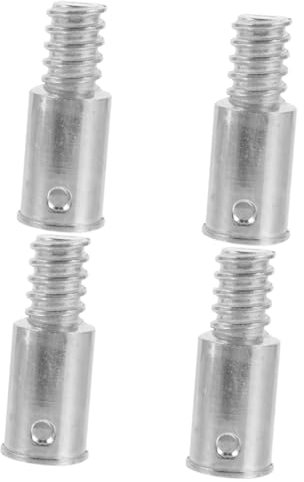 Healeved 4pcs Metal Threaded Tips for Broom Rods Pole Connector Parts Brush Handles Thread Spare Metal Broom Pole Thread Connector Threaded Tip Replacement Screw Top