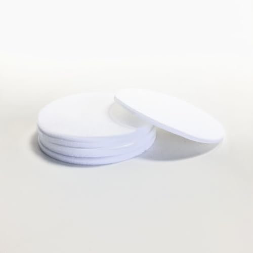 6er Set Untersetzer aus Filz, 3 mm dick, rund D 10 oder rund D 12 cm, 20 Farben, Tisch Sideboard Regal Kommode Blumenvase (138 weiß, 6er Set D 10 cm)