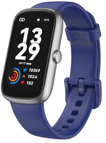 anyloop smartwatch, 1,47 orologio fitness donna uomo con Cardiofrequenzimetro/SpO2/Sonno/Contapassi, 110+ modalità di Esercizio Smart Watch Activity Tracker per iOS Android, Blu Profondo