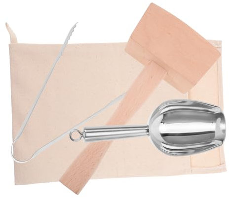 PRETYZOOM Crushed Ice Bags Ice Cube Bags Mallet Clip Dried Crushing for Bartending Easy to Use