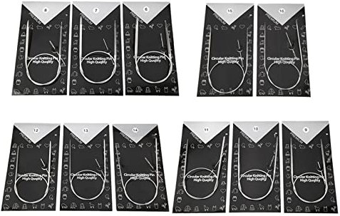 Baxnore 11-teiliges Rundstricknadel-Set, Rundstricknadeln aus Edelstahl, flexible Rundstricknadeln, lange Stricknadeln für Anfänger (65cm)