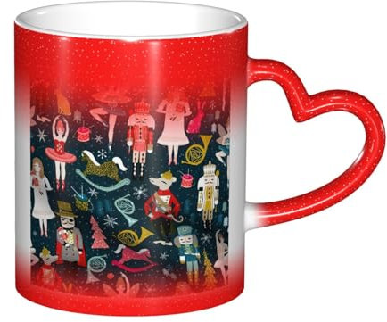 YQTGBCED Tasse à café créative à changement de couleur pour femme avec motif de danse de ballet casse-noisette, tasse magique personnalisée avec design unique