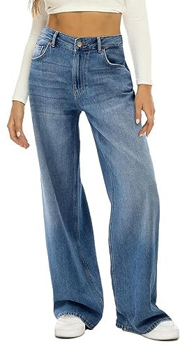 Generisch Urlaub Must Haves Blitzangebote des Tages High Waist Jeans Damen/Winter Cat & Monkey Lose Jeans Mit Weitem Bein, Einfarbige, Lässige Denim Hose Für Frauen Winter Leggings Deals of The Day