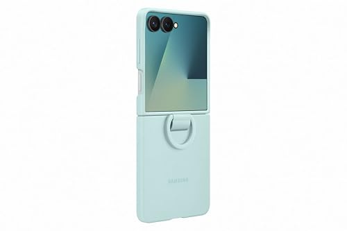 Samsung Silicone Case with Ring Custodia pieghevole in silicone con anello per Galaxy Z Flip7, Mint