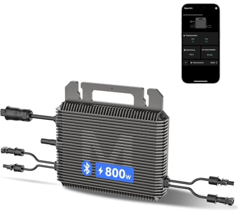 Marstek Mikrowechselrichter 800W(2026 updaten) | Solar-Wechselrichter mit WiFi für Balkonkraftwerk, IP67, App-Steuerung, für Photovoltaik-Module