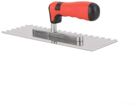 Truelle dentée carrée en acier inoxydable avec 3 tailles de dents de 4 mm, 8 mm, 12 mm, poignée en caoutchouc pour mur et sol, polissage mural de diatomées, bricolage, constructeur (8 mm)